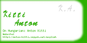 kitti anton business card